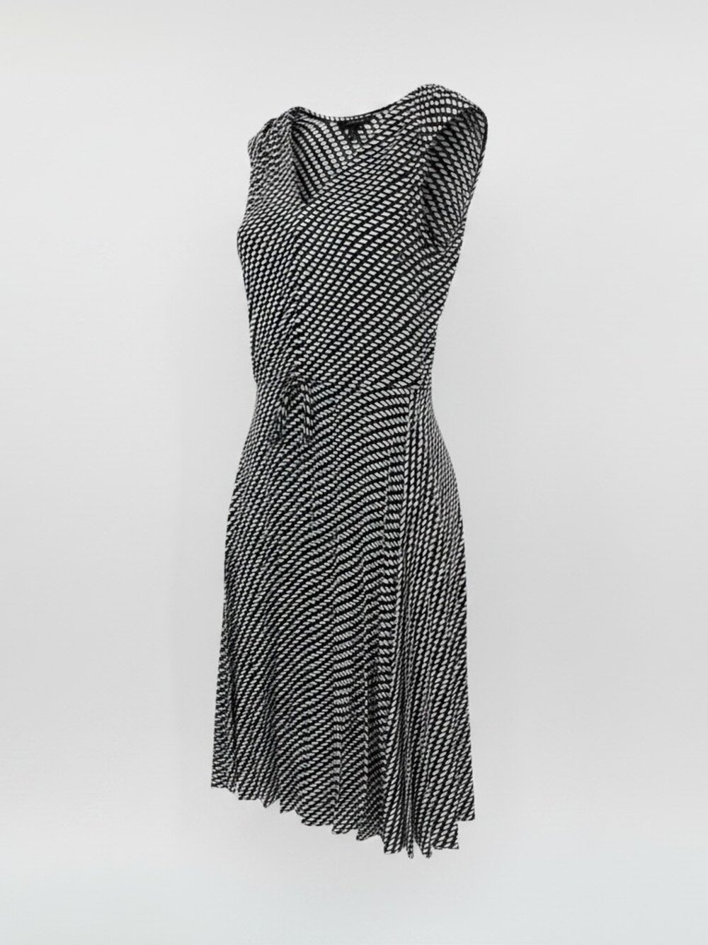 Banana Republic Black and White Printed Midi Dress small tall